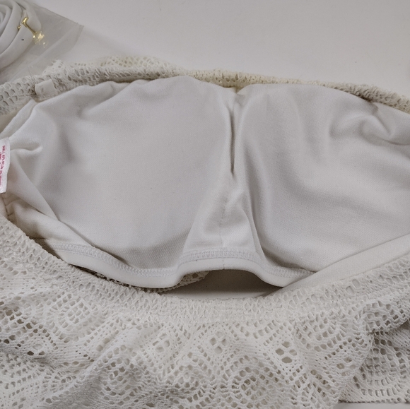 Exhilaration White Bandeau Swimsuit Bikini Top - Picture 7 of 7